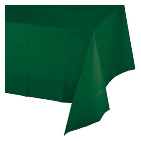 Omg 703124 82 in. Octy Round Plastic Table CoverHunter Green OM580243